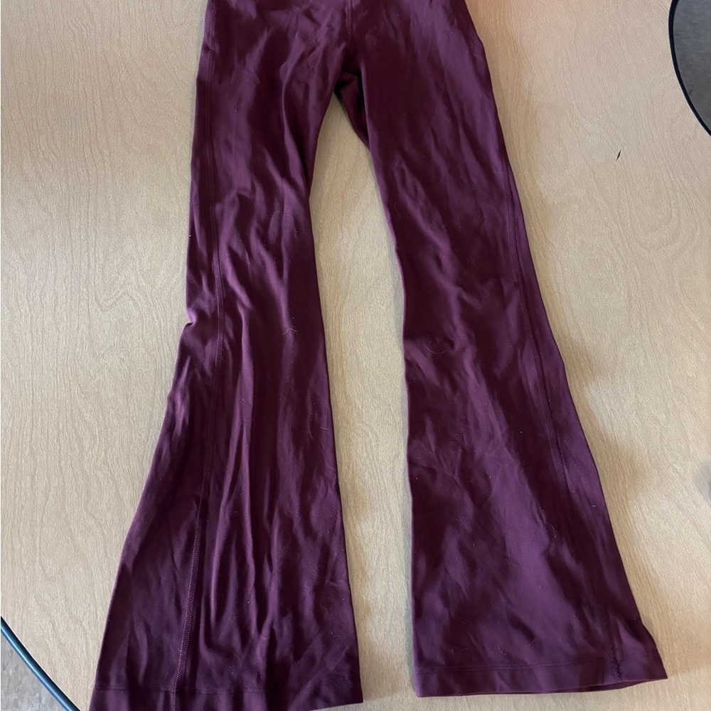Lululemon High-Waist Flare Yoga Pants - Maroon size 4 28 inch length - Picture 2 of 7